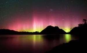 Southern Lights over a Lake, Tasmania
