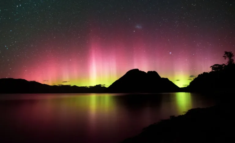 Southern Lights over a Lake, Tasmania