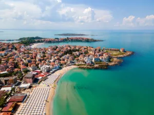 Sozopol on the Black Sea from Above