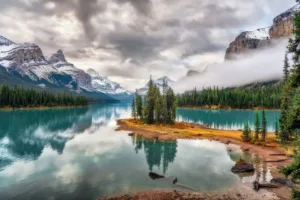 Spirit Island en el lago Maligne, Jasper