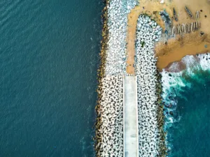 Stone Jetty on the Coast of Abidjan