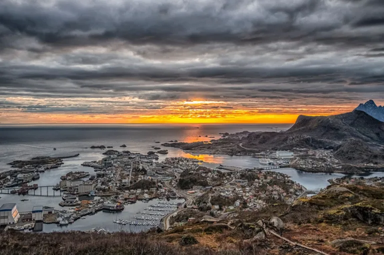 Svolvær from Above at Sunset, Lofoten