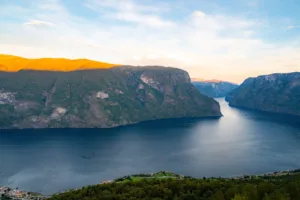 The Aurlandsfjord at Sunset