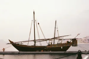 Traditional Dhow in Doha Harbour at Twilight