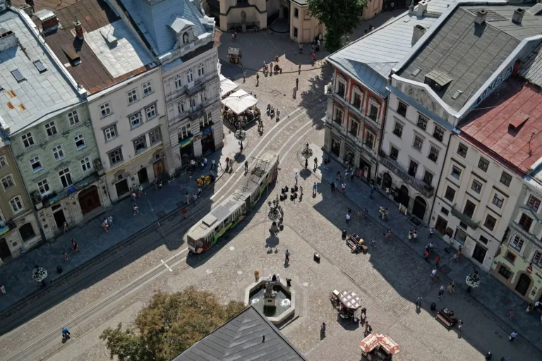 Tram Street in Historic Lviv