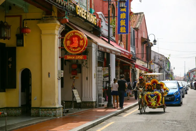 Trishaw on a Street in Malacca