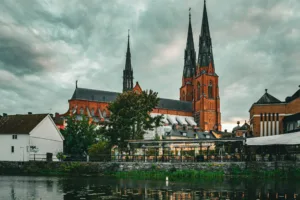 Uppsala Cathedral over the Fyris River