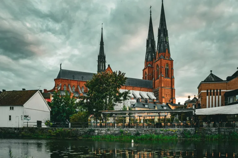 Uppsala Cathedral over the Fyris River