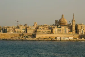 Perfil de La Valeta al atardecer