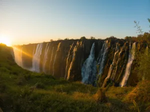 Las cataratas Victoria al atardecer, lado de Zambia