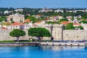 Walls of the Old Town of Rhodes from the Harbour