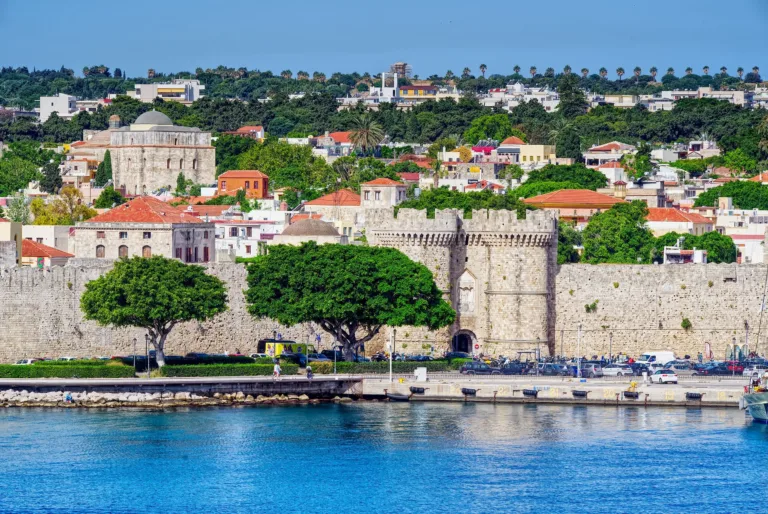 Walls of the Old Town of Rhodes from the Harbour