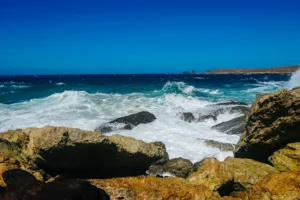 Waves on Aruba’s Rocky Shore