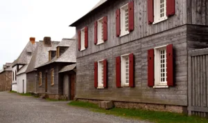 Wooden House with Red Shutters, Louisbourg