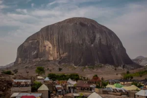 Zuma Rock above a Village, Niger State